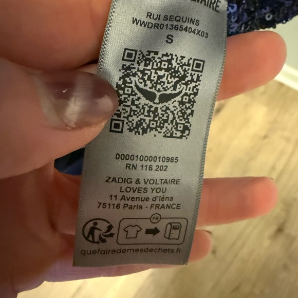 NWT - Zadig & Voltaire - Defile - Navy Sequin Mini Dress - Small - Picture 8 of 11